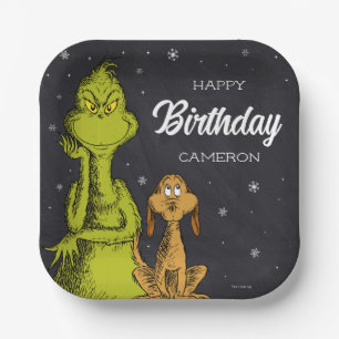 Assiettes En Carton Anniversaire Grinch Tableau Noir