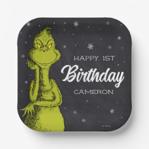 Assiettes En Carton Anniversaire Grinch Tableau Noir