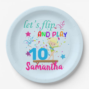 Assiettes En Carton Anniversaire Gymnastique Flip Custom