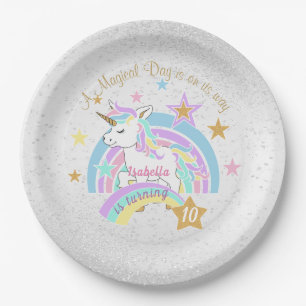 Assiettes En Carton Anniversaire magique de licorne