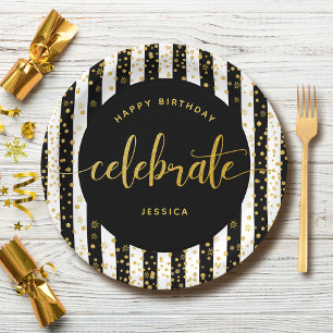 Assiettes En Carton Anniversaire moderne type or parties scintillant p