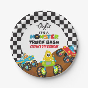 Assiettes En Carton Anniversaire Monster Truck