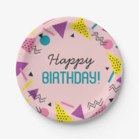 Anniversaire Motif des années 80 rose