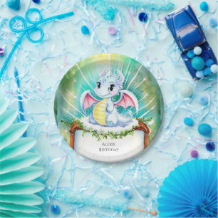 Assiettes En Carton Anniversaire mystique du Dragon mignon
