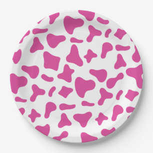 Assiettes En Carton Anniversaire occidental impression vache rose Rode