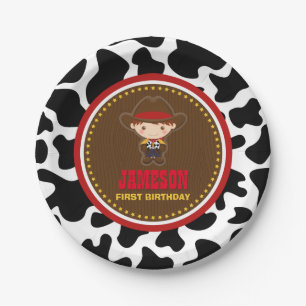 Assiettes En Carton Anniversaire occidental occidental de cowboy vieil