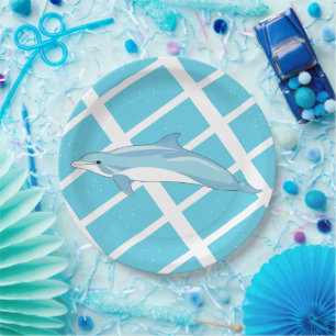 Assiettes En Carton Anniversaire Océan Dauphin Mignon