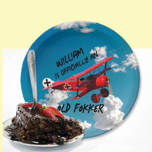 Assiettes En Carton Anniversaire officiel drôle Vieux Fokker sur la co