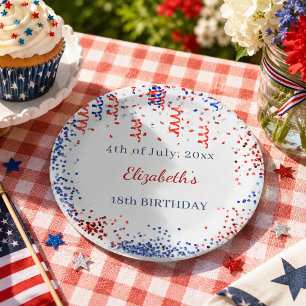 Assiettes En Carton Anniversaire patriotique USA rouge blanc bleu