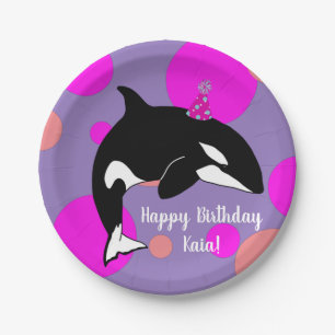 Assiettes En Carton Anniversaire Personnalisable Orca Killer Whale 