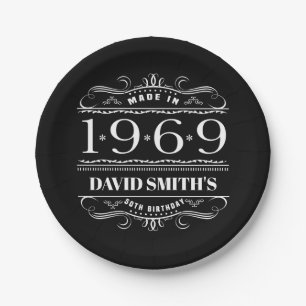 Assiettes En Carton Anniversaire Personnalisé De 1969 Pour Hommes