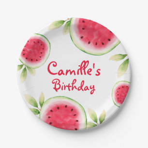 Assiettes En Carton Anniversaire personnalisé de la pastèque