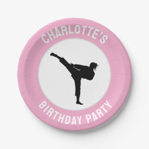 Assiettes En Carton Anniversaire personnalisé Karaté / Taekwondo / jud