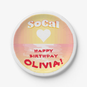 Assiettes En Carton Anniversaire personnalisé SoCal Love