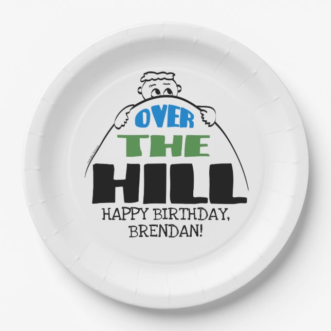 Assiettes En Carton Anniversaire personnalisé sur la colline (Devant)