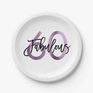 Assiettes En Carton Anniversaire pourpre lilas chic moderne fabuleux