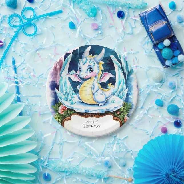 Assiettes En Carton Anniversaire radiant de dragon heureux (Fête)