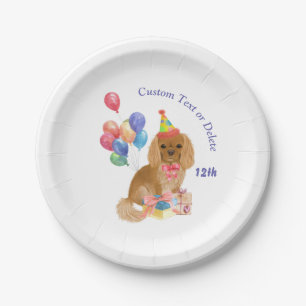 Assiettes En Carton Anniversaire Ruby Cavalier King Charles Spaniel