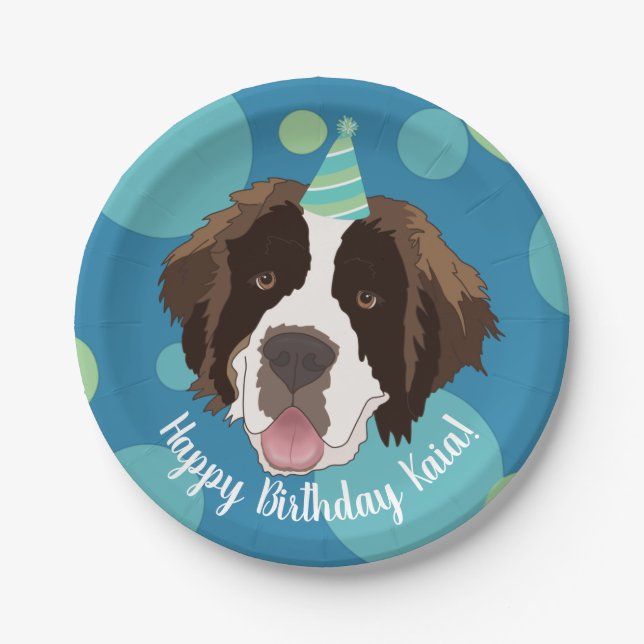 Assiettes En Carton Anniversaire Saint Bernard (Devant)