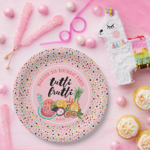 Assiettes En Carton Anniversaire   Tutti Frutti   Plaque de papier