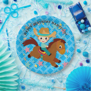 Assiettes En Carton Anniversaire Western Cowboy Mignon Rodeo