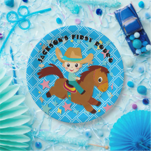 Assiettes En Carton Anniversaire Western Cowboy Mignon Rodeo