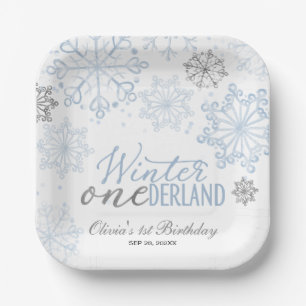 Assiettes En Carton Anniversaire Winter Onederland 1 an