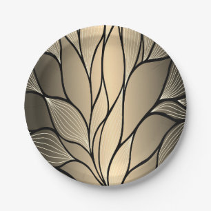 Assiettes En Carton Antique Gold Creative Leave Motif