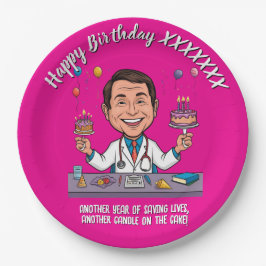 ASSIETTES EN CARTON ANTISTRESS DOCTORS BIRTHDAY PARTY PINK
