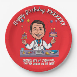 ASSIETTES EN CARTON ANTISTRESS DOCTORS BIRTHDAY PARTY WHITE