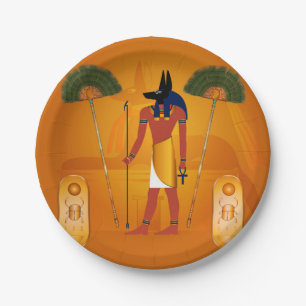 Assiettes En Carton Anubis, Egyptien antique
