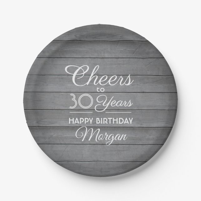 Assiettes En Carton ANY Birthday Cheers (Devant)