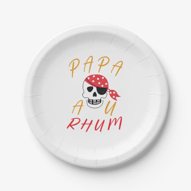 Assiettes En Carton apa Au Rhum Boisson Humour amusant (Devant)