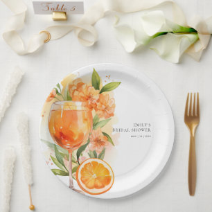 Assiettes En Carton Aperol Spritz Baby Shower de Mariée