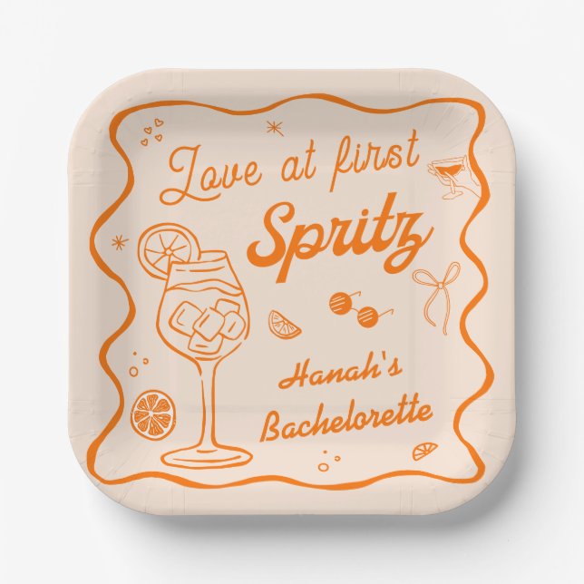 Assiettes En Carton Aperol spritz Bachelorette (Recto)