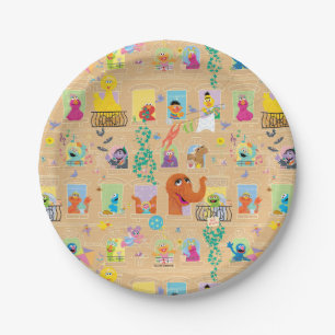 Assiettes En Carton Appartement Sesame Street Motif Windows