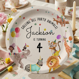 Assiettes En Carton Appel à tous les animaux de fête Anniversaire comm