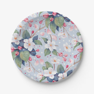Assiettes En Carton Apple Blossom (Oyster Bay)