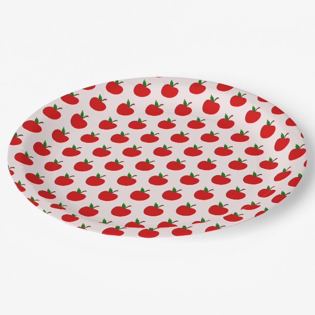Assiettes En Carton Apple portent des fruits des motifs (Angle)