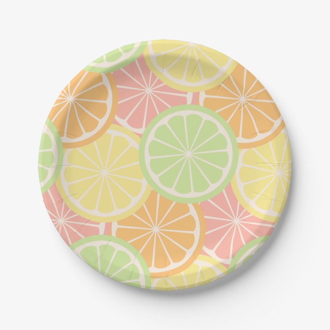 Assiettes En Carton Approvisionnements fruités frais de fête (Devant)