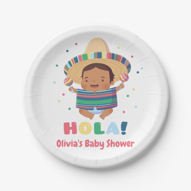 Assiettes En Carton Approvisionnements mexicains de baby shower de (Devant)