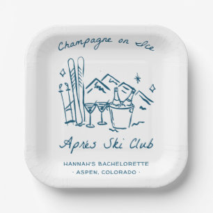 Assiettes En Carton Après Ski Champagne sur glace Fête de Bach en hive