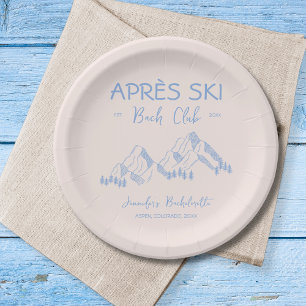 Assiettes En Carton Après-Ski  Club Bach Bleu Hiver Enterrement de Vie