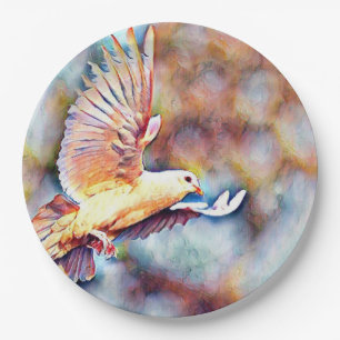 Assiettes En Carton aquarell dove
