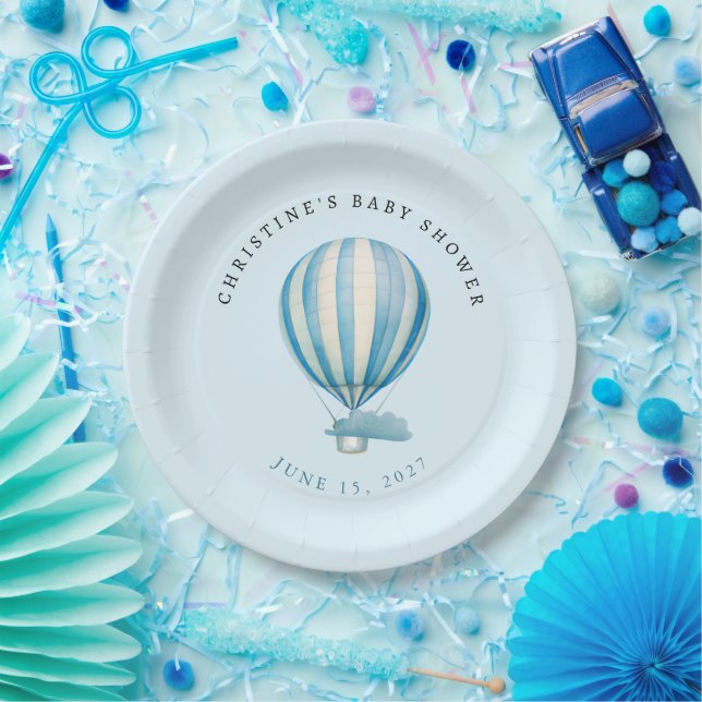 Assiettes En Carton Aquarelle à air chaud (Fête)