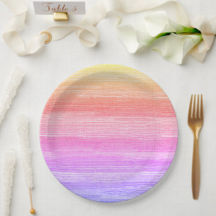 Assiettes En Carton Aquarelle Abstraite de Seagrass Ombre Neon