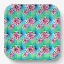 Aquarelle Abstraite Florale Art Nouveau