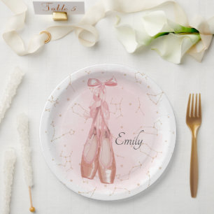 Assiettes En Carton Aquarelle Ballerina Dancer Thème