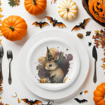 Aquarelle Bébé Lapin Halloween