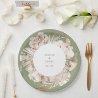 Aquarelle beige botanique fleuri jardin mariage p